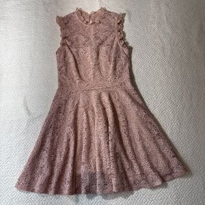 City Studio Kids Dress 11 Blush Pink Sparkle Lace Ruffle Sleeveless Fit & Flare